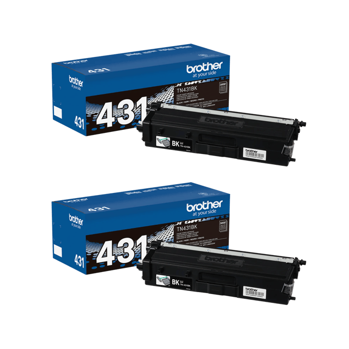 Brother TN431BK black toner cartridge with packaging, standard-yield replacement