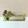 Decorative wooden place card holder with autumn oak leaves and acorn cutout design