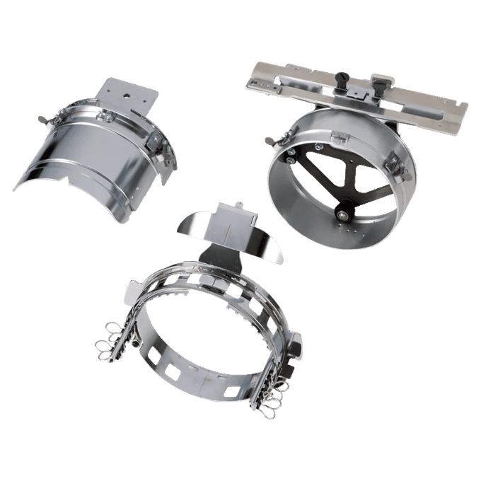 Brother printer replacement parts including cylindrical frame, mounting bracket, and metal bands