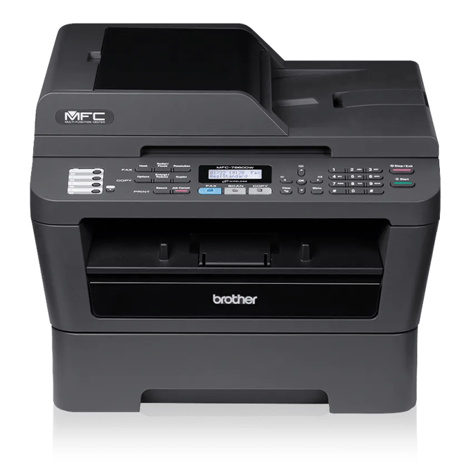 Brother MFC-7860DW all-in-one laser printer with automatic document feeder and control panel