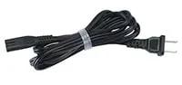 Brother printer power cord with three-prong plug on white background