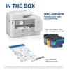 Brother MFC-J5955DW color inkjet all-in-one printer with ink cartridges and setup materials