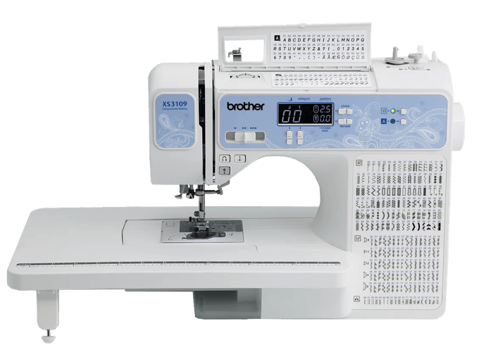 Brother XS3109 computerized sewing machine with LCD display and built-in stitches