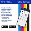 Brother MFC-T980DW all-in-one printer setup screen on smartphone with Mobile Connect app interface