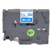 Brother TZe-525 9mm laminated label tape cartridge with white text on blue background