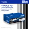 Brother Genuine TN830XL High Yield Toner, Black, small