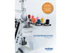 Brother Entrepreneur Pro embroidery machine with colorful thread spools and playbook cover