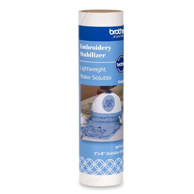 Brother lightweight water-soluble embroidery stabilizer roll for machine embroidery projects