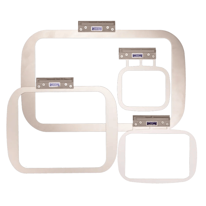 Brother embroidery hoops in multiple sizes with magnetic snap frames