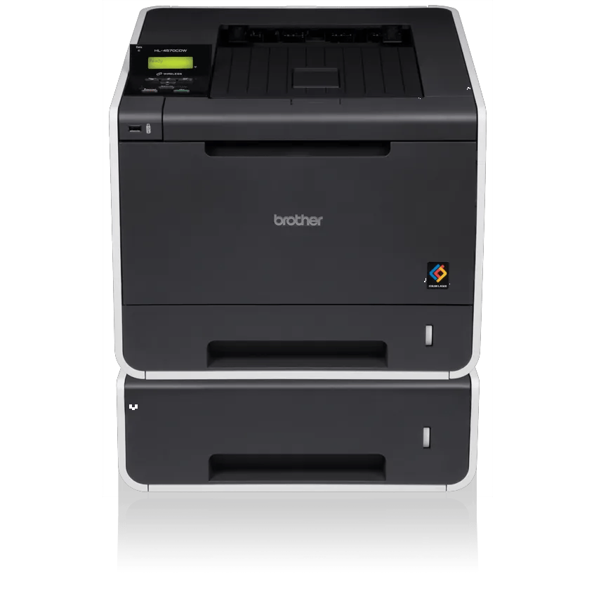 Brother HL-4570CDWT color laser printer with wireless connectivity and three paper trays