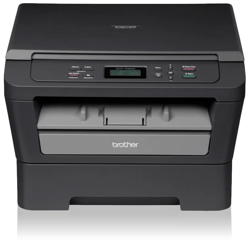 Brother DCP-7060D compact monochrome laser all-in-one printer with automatic duplex printing