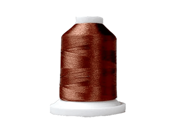 Brother embroidery thread spool in copper brown on white cone