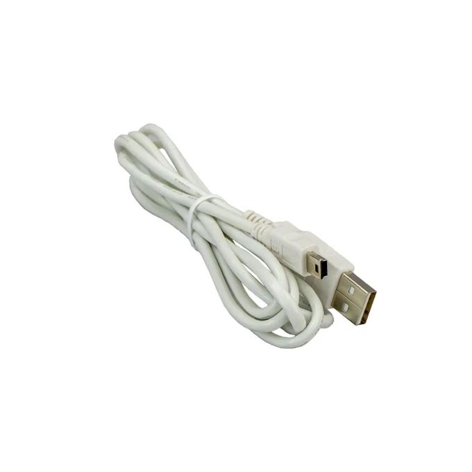 White USB cable with standard and mini connectors for Brother label printer