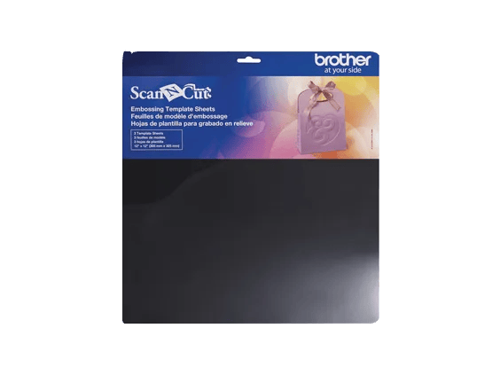 Brother ScanNCut embossing template sheets in packaging with floral design sample
