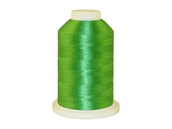 Brother embroidery thread spool in vibrant green polyester with white cap