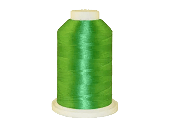 Brother embroidery thread spool in vibrant green polyester with white cap