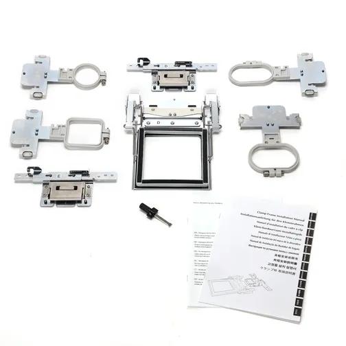 Brother embroidery hoop frames and mounting hardware kit with instruction manual