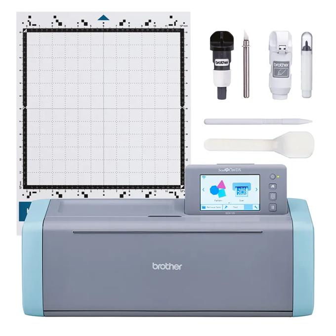 Brother ScanNCut SDX125 cutting machine with touchscreen and included accessories