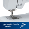 Brother sewing machine automatic needle threader with presser foot and stitch plate