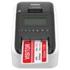 Brother QL-820NWBc wireless label printer with LCD screen printing red visitor badge