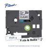 Brother P-touch TZe 12mm laminated label tape cartridge with clear background and black text