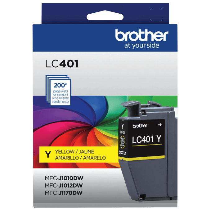 Brother Genuine LC401YS Standard-yield Yellow Ink Cartridge, Yellow, large