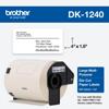 Brother DK-1240 die-cut paper label roll, 4 by 1.9 inches, 600 labels per roll