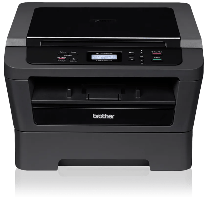 Brother HL-2280DW compact wireless monochrome laser printer with LCD display