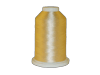 Brother embroidery thread spool in golden yellow on white background