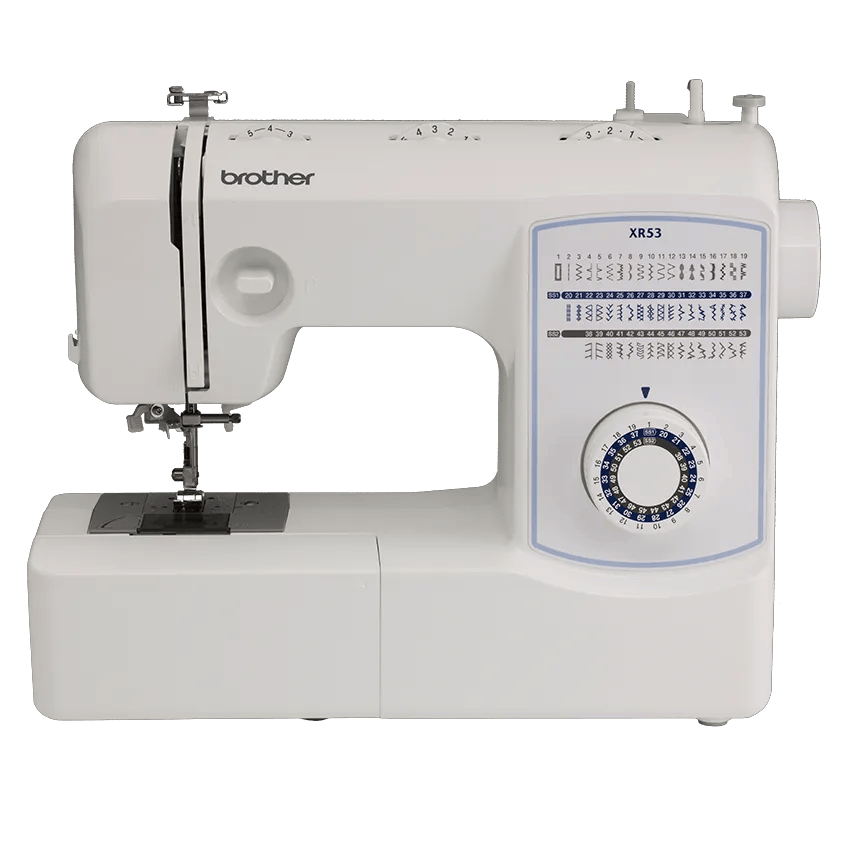 Brother XR53 sewing machine with 53 built-in stitches and stitch selector dial