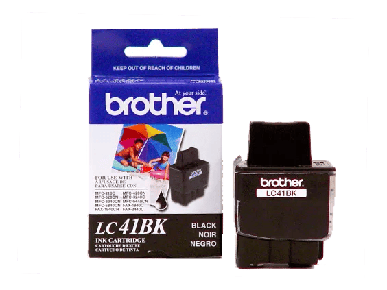 Cartucho de tinta negro Brother LC41BK en empaque original