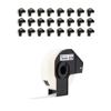 Brother DK-1203 file folder label roll in black cartridge with white paper tape