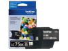 Brother LC75BK high-yield black ink cartridge with packaging