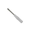 Flathead screwdriver with white handle and metal shaft