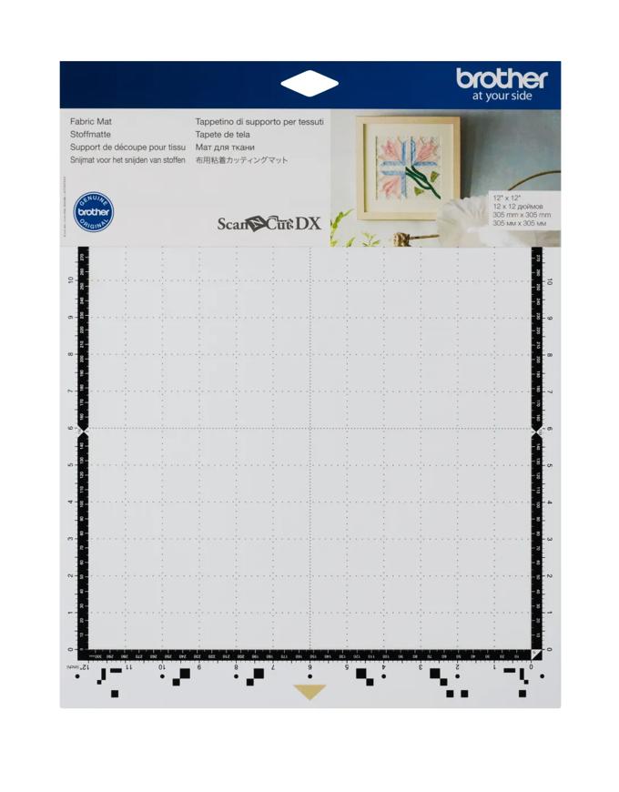Brother ScanNCut DX 12x12 fabric cutting mat with grid and measurement markings