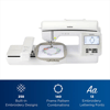 Brother NQ1700E embroidery machine with touchscreen and floral hoop design
