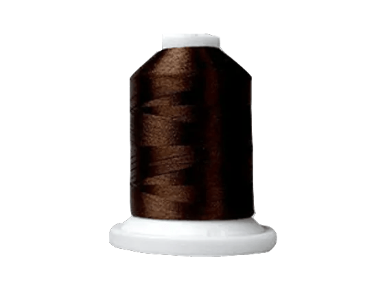 Brother embroidery thread spool in dark brown on white cone
