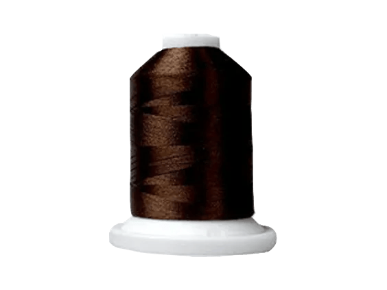 Brother embroidery thread spool in dark brown on white cone