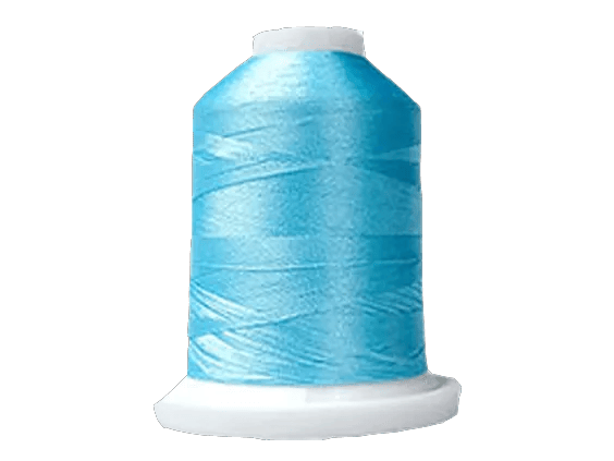 Brother embroidery thread spool in bright blue on white base