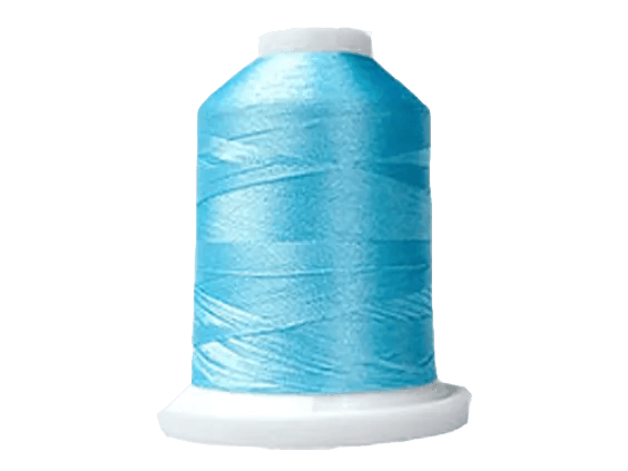 Brother embroidery thread spool in bright blue on white base