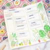 Hand-drawn weekly planner with botanical illustrations and November calendar on floral background