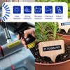 Brother P-touch laminated labels showing durability features and garden plant labeling applications