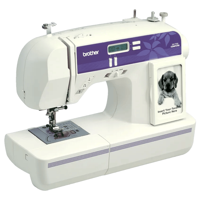 Brother XR7700 computerized sewing machine with LCD screen and photo frame feature