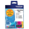 Brother LC20E3PKS XXL 3-pack color ink cartridges value pack for inkjet printers