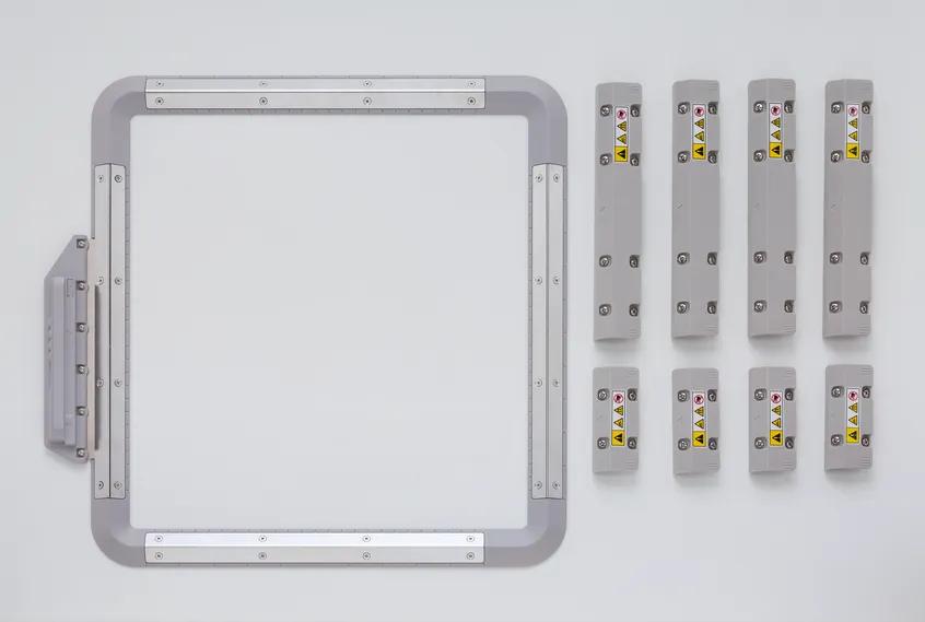 Brother 10x10 inch magnetic embroidery frame with eight magnetic clips for secure fabric placement