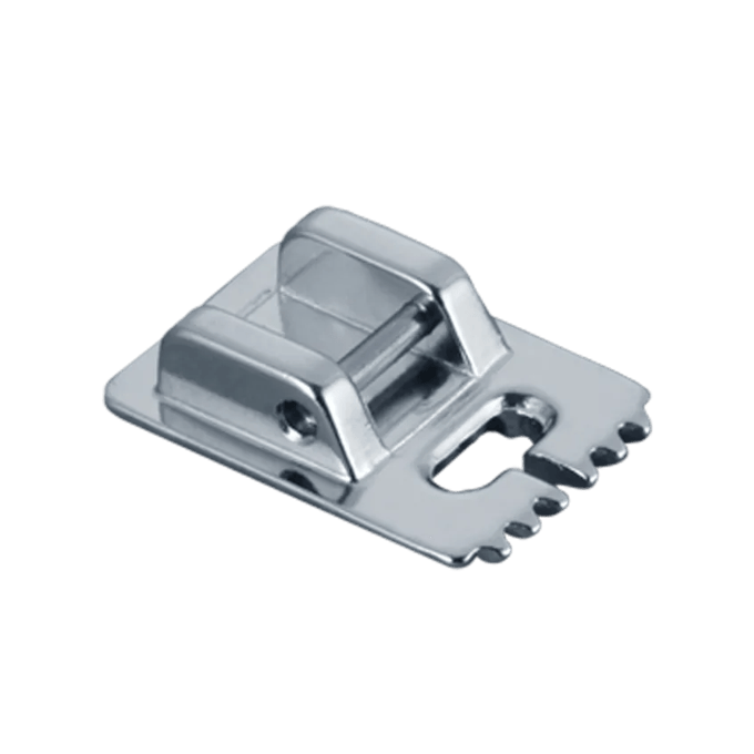 Brother sewing machine roller foot attachment with metal guide for smooth fabric feeding
