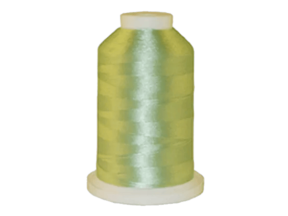Brother embroidery thread spool in yellow-green gradient with glossy finish