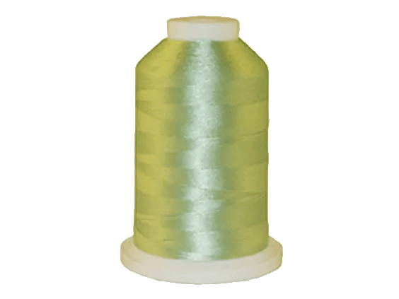 Brother embroidery thread spool in yellow-green gradient with glossy finish