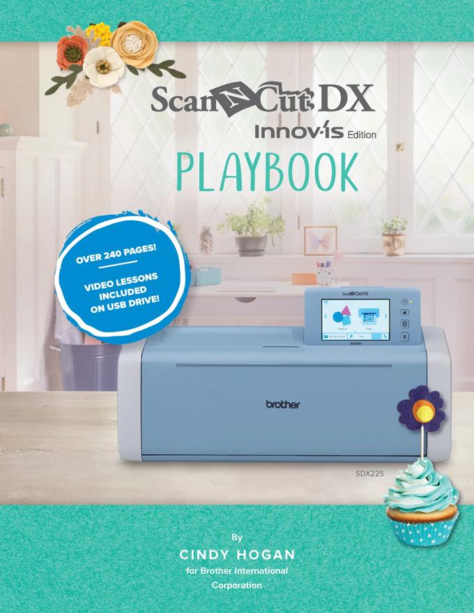 Brother ScanNCut DX cutting machine with touchscreen display and craft playbook guide