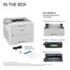 Brother HL-L6415DWT monochrome laser printer with paper tray, toner cartridge, and drum unit